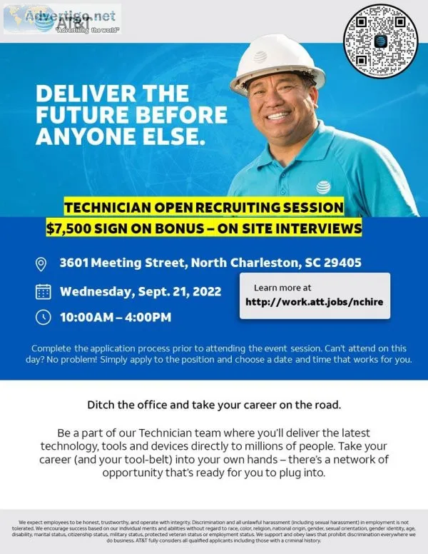 Technician Open Recruiting Session - North Charleston SC