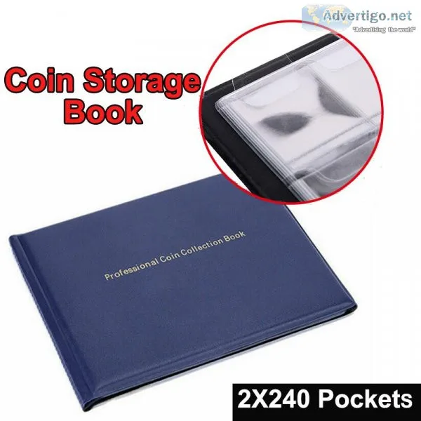 2PCS 240 Holders Coin Album Collection Book Money Penny Folder C