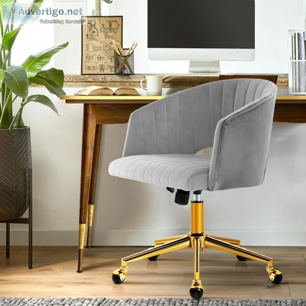 Velvet Office Chair Fabric Computer Chairs Adjustable Armchair W