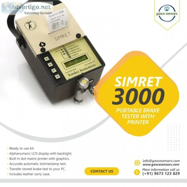 Simret 3000 brake tester from turnkey instruments ltd gaxce sens