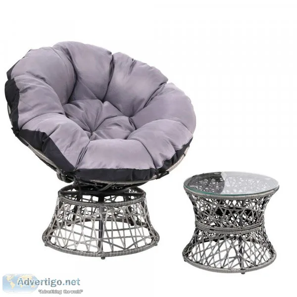 Gardeon Outdoor Papasan Chairs Table Lounge Setting Patio Furnit