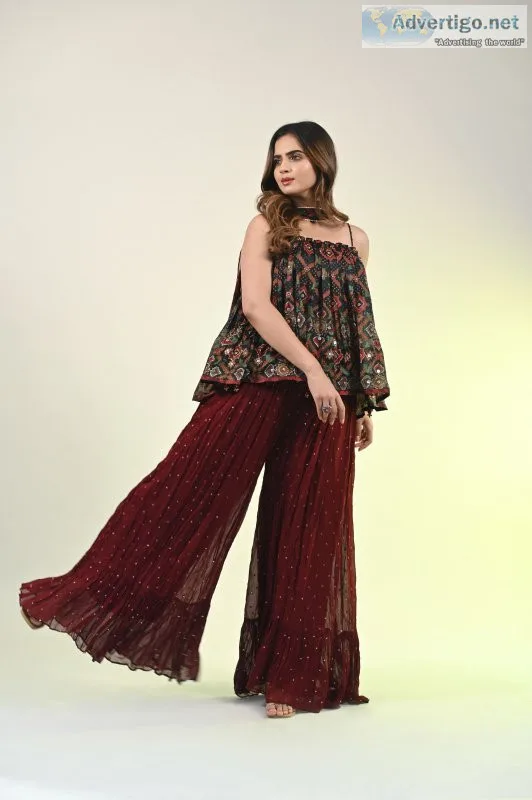 Buy designer wedding sharara set for women | shreeman
