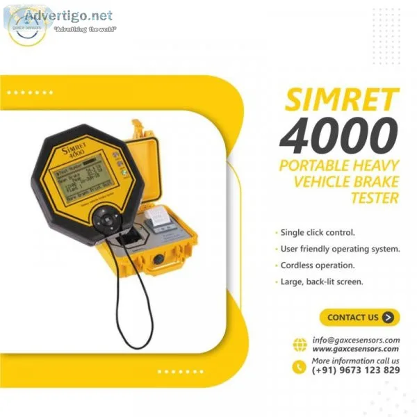 Simret 4000 brake tester turnkey instruments ltd gaxce sensors