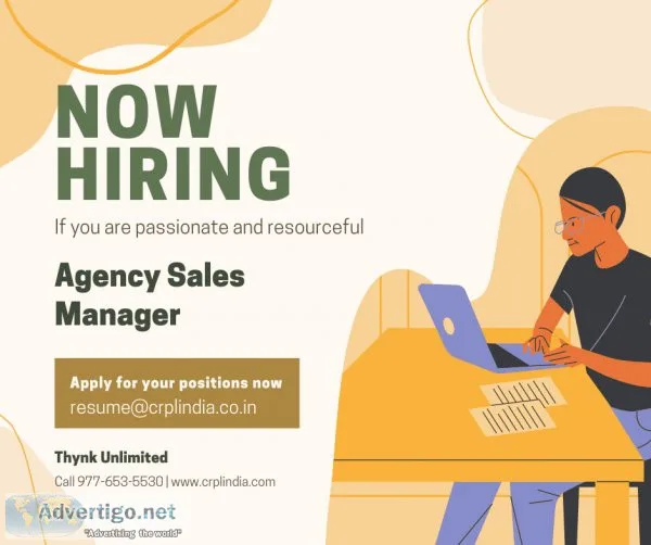Opening Now Agency Sales Manager