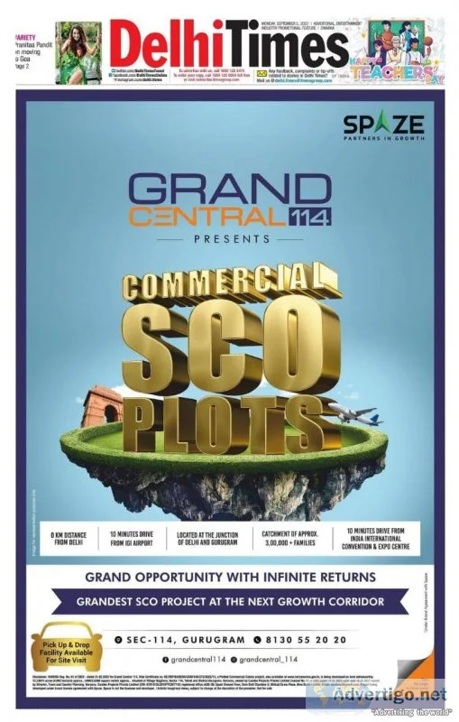 Sco plots in gurgaon - developed by spaze grand central 114