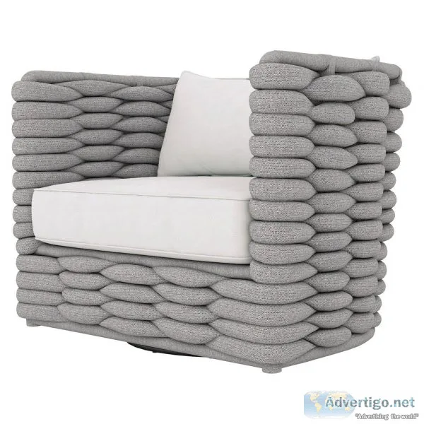 Buy Wailea Swivel Chair Grey Sock Weave Swivel Chair Online at A