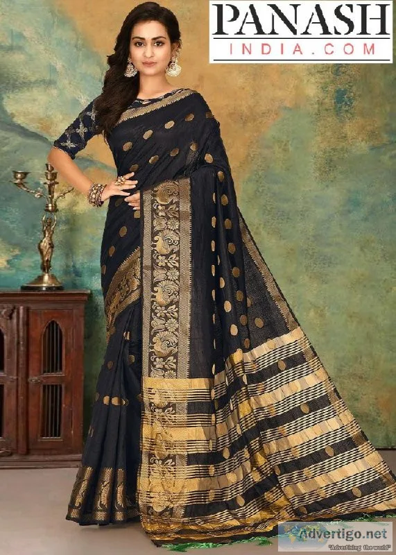 Black saree Buy Black Indian Sarees Online &ndash Panash India
