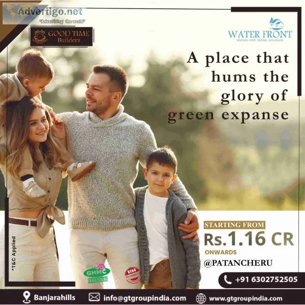 3bhk waterfront villas for sale in patancheru | good time builde