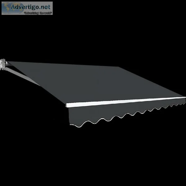 Outdoor Folding Arm Awning Retractable Sunshade Canopy Grey 3.0m