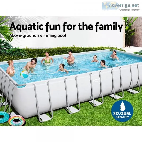 Bestway Above Ground Swimming Pool Power Steel Rectangular Frame