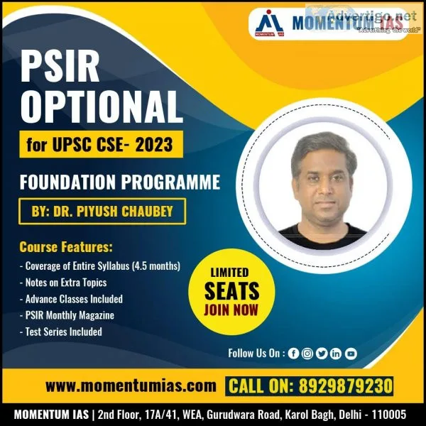 Piyush Kumar History Optional Coaching in Delhi