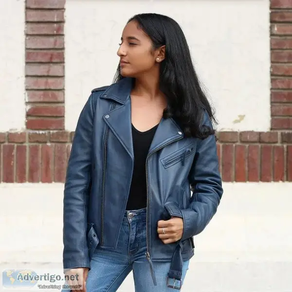 High-Quality Leather Whet Blu Women s Rockstar Stylish Jacket