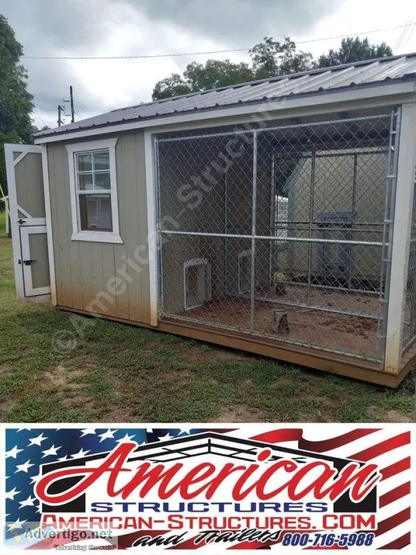 REPO 8X14 DOUBLE BAY DOG KENNEL - READY TO GO