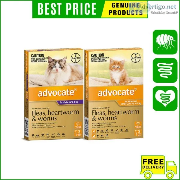 ADVOCATE Flea Worm Prevention for Cats 3 Pipettes