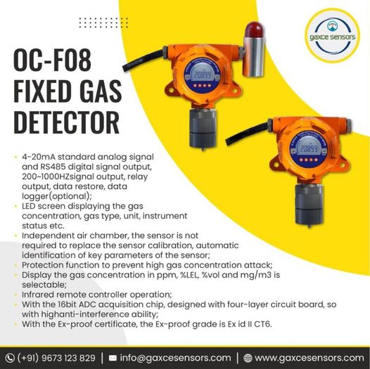 Oc-f08 fixed gas detector from gaxce sensors - environmental, he