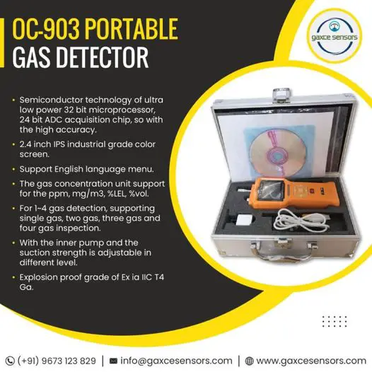 Oc-903 portable gas detector from oceanus gaxce sensors