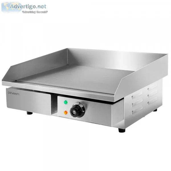 Devanti Commercial Electric Griddle BBQ Grill Pan Hot Plate Stai