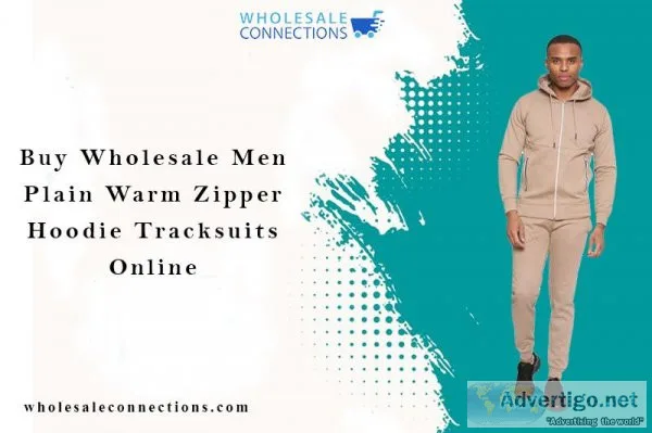 Buy Wholesale Men Plain Warm Zipper Hoodie Tracksuits Online