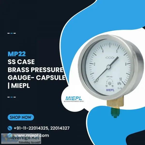 Mp22 ss case brass pressure gauge- capsule | miepl