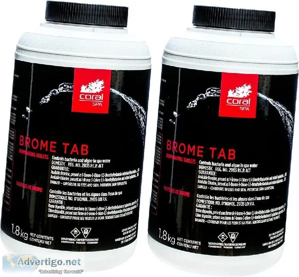CORAL SPA l Brome Tabs l 1.8kg l Perfect for Spas Hot Tubs and P