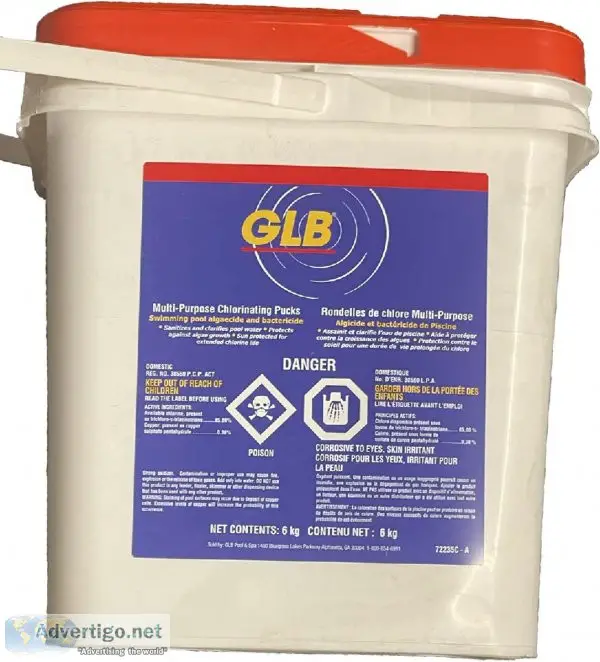 GLB Multi-Purpose Chlorinating Pucks l 3 inch Tabs l with Built 