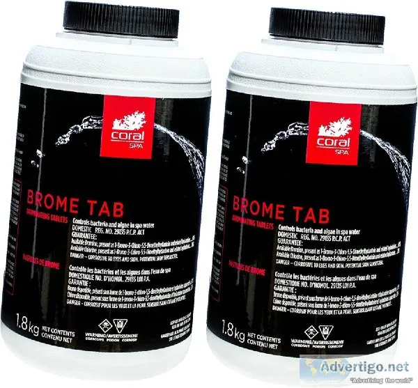 CORAL SPA l Brome Tabs l 1.8kg l Perfect for Spas Hot Tubs and P