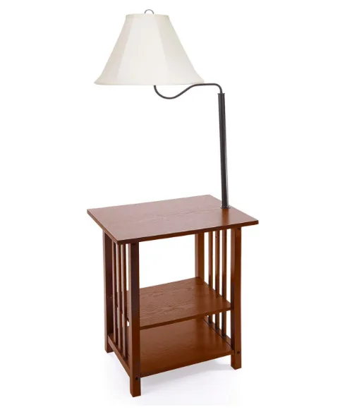 Small end table and lamp attached