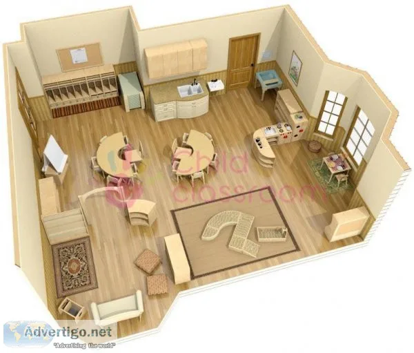 Kindergarten Furniture set and interior Layout Design