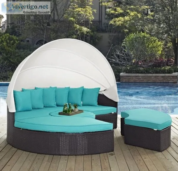BRAND NEW N BOX Modway Quest Wicker Rattan Outdoor Patio Canopy 