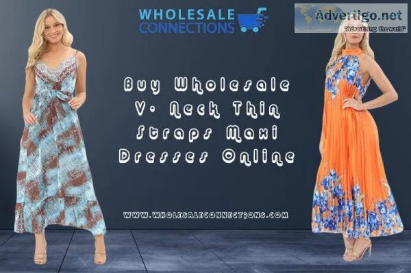 Buy Wholesale V- Neck Thin Straps Maxi Dresses Online