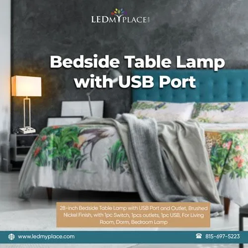 Bedside Table Lamp with USB Port for Safer Lighting Solution