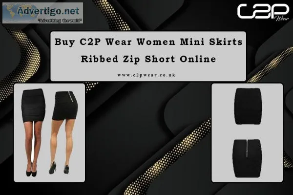 Buy C2P Wear Women Mini Skirts Ladies Ribbed Zip Shorts Online