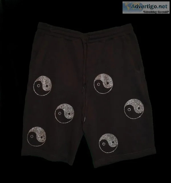 API The Label s New Rhinestone Yin-Yang Sweat Shorts&nbsp