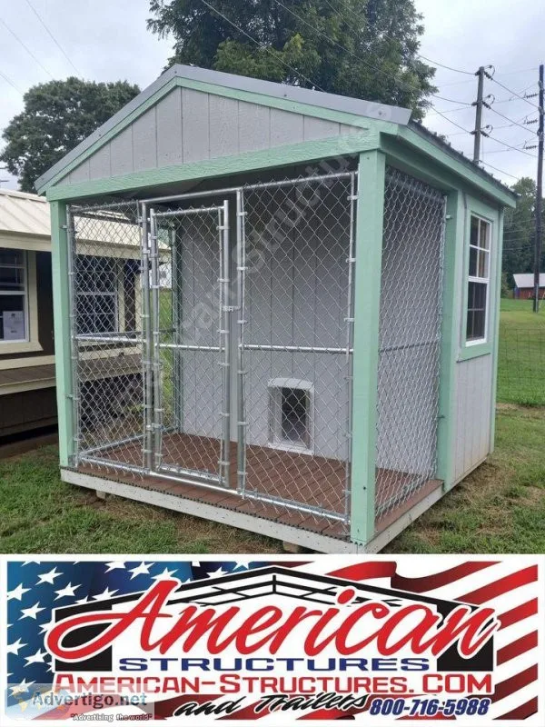 8X8 SINGLE BAY DOG KENNEL - IN STOCK