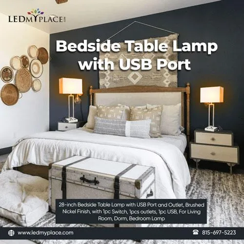 Get Better Sleep with the Bedside Table Lamp with USB Port