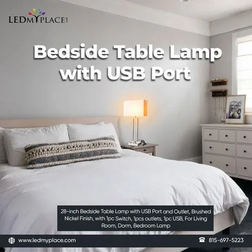 Order Now Sleek and Stylish Bedside Table Lamp with USB port