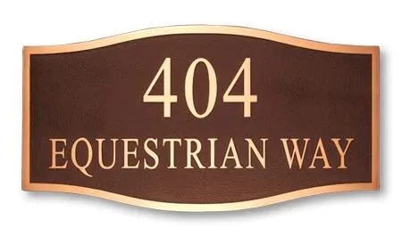 Graceful Curves Bronze Address Plaques - Oak Park Home
