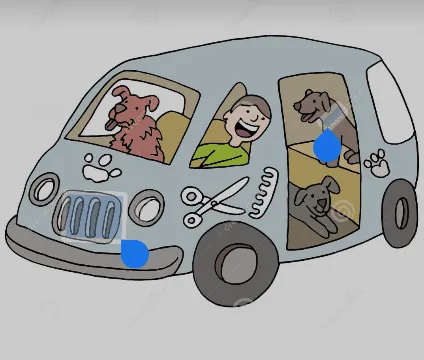 Dog groomer for mobile van