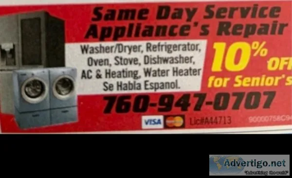 APPLIANCE REPAIR  AC and HEATING  ALL MAKES and MODELS