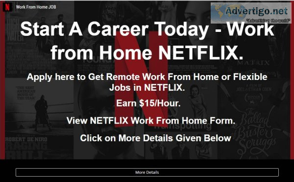 Start a career today - work from home netflix