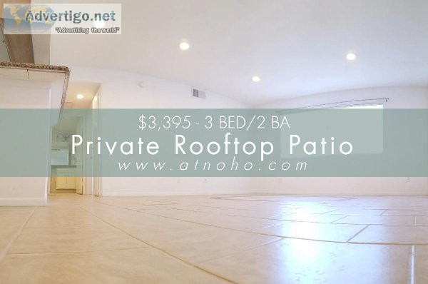 Large 3 Bed2 Ba - Private Rooftop Patio-NoHo Arts
