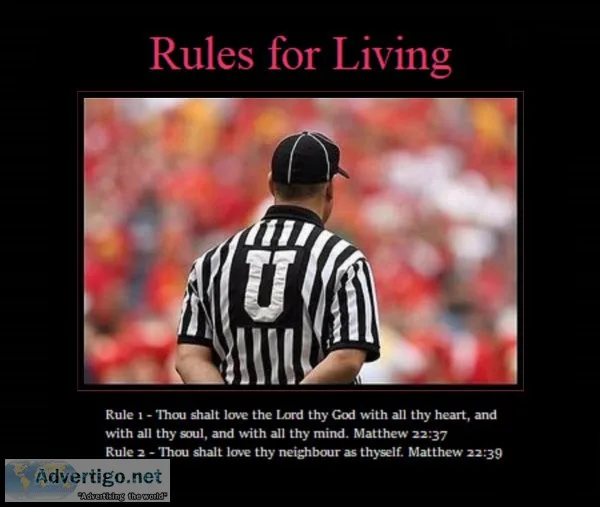 Rules for Living - For Home Child s Room Office and Man Cave