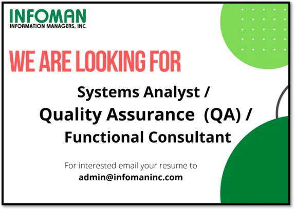 Implementor Systems Analyst  Quality Assurance (QA)  Functional 