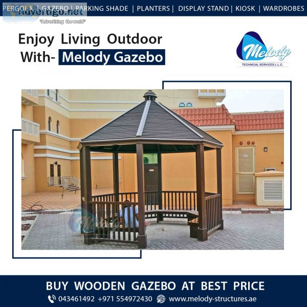 Wooden gazebo supply and install in dubai uae