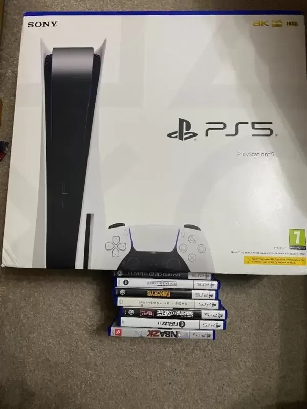 Sony ps5 disc edition and controller with 7 games PlayStation 5&