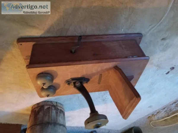 Original antique wall phone with hand piece