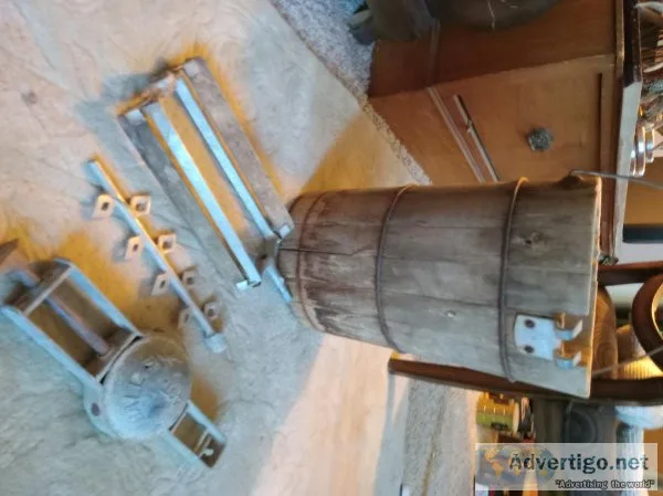 Antique wooden ice cream maker