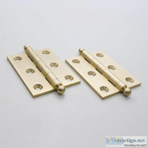 2 Inch Solid Brass Butt Hinge with Ball Tips - Oak Park Home