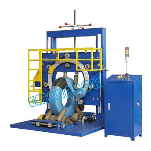 Tyre wrapping machine coil stretch wrapper