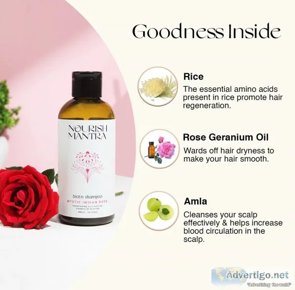Mystic india rose biotin shampoo